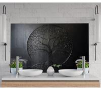 Myphotostation 50x35cm Ebon Eclipse Black Tree of Life Glass Splashback for stove Tempered Glass Backsplash, Glass Backguards For Kitchen, Stove Wall Protector, Cutting Board, Stove Back Cover