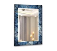 Myphotostation 60x60cm(Square) Navy Blue Square Wall Mirror for vanity,Tempered Glass Framed