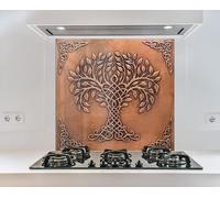 Myphotostation 63.5x30.5cm Bronze Life of Tree Glass Splashback Tempered Glass Backsplash, Glass Backguards Cutting Board, Cooker Wall Panel, Stove Back Cover