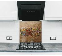 Myphotostation 63.5x30.5cm Spice Symphony Glass Splashback for stove Tempered Glass Backsplash, Glass Backguards For Kitchen Stove, Cutting Board, Cooker Wall Panel, Stove Back Cover