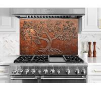 Myphotostation 63.5x30.5cm Tree of Life Glass Kitchen Glass Splashback for stove Tempered Glass Backsplash, Glass Backguards For Kitchen, Stove Wall Protector, Cutting Board, Cooker Wall Panel