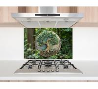 Myphotostation 63.5x30.5cm Tree of Life Nature Glass Splashback for stove Tempered Glass Backsplash, Glass Backguards For Stove Wall Protector, Cutting Board, Cooker Wall Panel