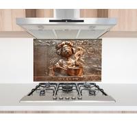 Myphotostation 63.5x46cm Chef Dog Cooking Scene Glass Splashback for stove Tempered Glass Backsplash, Glass Backguards For Kitchen, Stove Wall Protector, Cutting Board, Stove Back Cover
