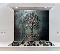 Myphotostation 63.5x46cm Mystic Tree of Life Glass Splashback for stove Tempered Glass Backsplash, Glass Backguards For Kitchen, Stove Wall Protector, Cutting Board, Stove Back Cover