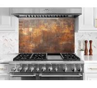 Myphotostation 70x50cm Aged Metal Effect Glass Splashback for stove Tempered Glass Backsplash, Glass Backguards For Stove Wall Protector, Cutting Board, Cooker Wall Panel, Stove Back Cover