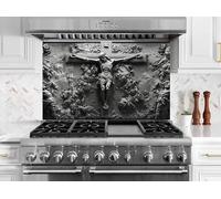 Myphotostation 72x46cm Sacred Redemption Religious Glass Splashback for stove Tempered Glass Backsplash, Glass Backguards For Kitchen Stove, Cutting Board, Cooker Wall Panel, Stove Back Cover