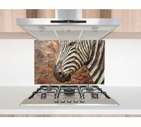 Myphotostation 72x46cm Textured Zebra Elegance Glass Splashback for stove Tempered Glass Backsplash, Glass Backguards For Kitchen, Stove Wall Protector, Cutting Board, Stove Back Cover
