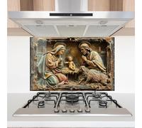 Myphotostation 76x35.5cm Cool Glass Splashback Tempered Glass Backsplash, Glass Backguards For Kitchen, Stove Wall Protector, Cutting Board, Cooker Wall Panel, Stove Back Cover