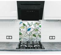 Myphotostation 76x40.5cm Emerald Breeze Glass Splashback for stove Tempered Glass Backsplash, Glass Backguards For Kitchen Stove, Cutting Board, Cooker Wall Panel, Stove Back Cover