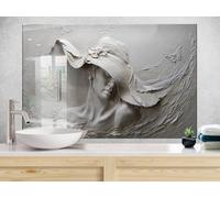 Myphotostation 76x40.5cm Woman cool Glass Splashback for stove Tempered Glass Backsplash, Glass Backguards For Kitchen, Stove Wall Protector, Cutting Board, Cooker Wall Panel, Stove Back Cover