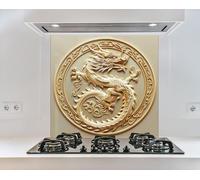 Myphotostation 76x70cm Dragon Glass Splashback for stove Tempered Glass Backsplash, Glass Backguards For Kitchen, Stove Wall Protector, Cutting Board, Cooker Wall Panel, Stove Back Cover
