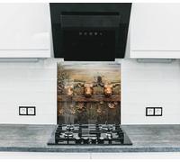 Myphotostation 76x76cm Cows at the Fence Country Farm Glass Splashback for stove Tempered Glass Backsplash, Glass Backguards For Kitchen, Stove Wall Protector, Cutting Board, Cooker Wall Panel