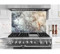 Myphotostation 90x36cm Marble Ethereal Veins Glass Splashback for stove Tempered Glass Backsplash, Glass Backguards For Stove Wall Protector, Cutting Board, Cooker Wall Panel, Stove Back Cover