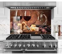 Myphotostation 90x60cm Wine Glass Splashback for stove Tempered Glass Backsplash, Glass Backguards For Kitchen, Stove Wall Protector, Cutting Board, Cooker Wall Panel, Stove Back Cover
