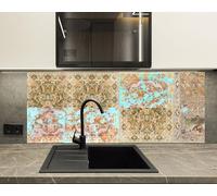 Myphotostation 91x91cm Vintage Rug Pattern Glass Splashback for stove Tempered Glass Backsplash, Glass Backguards For Kitchen, Cooker Wall Panel, Stove Back Cover