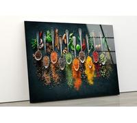 Myphotostation.com Tempered Glass Wall Art 35.5Wx30H'' Home Decor Kitchen Wall Art Spices Wall Art Vegetable Fruits Wall Art Glass Printing Art Kitchen Decor Herbs Wall Art S02