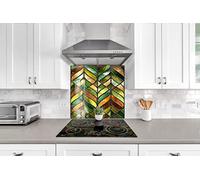 Myphotostation Green Stained Tempered Glass Backsplash 40x40'' Green Splashback for Kitchen Decor Bathroom Wall Protector Stove Backsplash Panel Tile Glass Splashback