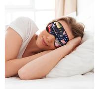 MyPiky 4th of July Patriotic Truck Print Soft Eye Mask for Sleep Mask Sleep Eye Mask for Women Men Sleeping Sleeping Travel, Black