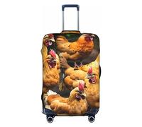 MyPiky A Brood Of Chickens Print Luggage Cover Suitcase Protector Travel Suitcase Cover For Kid And Adult Fits 18-32 Inch, White, L
