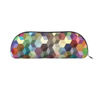 MyPiky Abstract Color Cubes Purple Print Receive Bag Makeup Bag Cosmetic Bags Travel Storage Bag Toiletry Receive Bags Pencil Case Pencil Bag, Abstract Color Cubes Purple, One Size