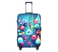 MyPiky Abstract Science Chemistry Illustration 3d Print Luggage Cover Suitcase Protector Travel Suitcase Cover For Kid And Adult Fits 18-32 Inch, White, S