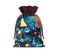 MyPiky Abstract Science Chemistry Print Christmas Drawstring Gift Bags,Drawstring Bag,Xmas Christmas Bags Party Storage Bags Reusable