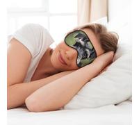 MyPiky Adorable Schnauzer Print Soft Eye Mask for Sleep Mask Sleep Eye Mask for Women Men Sleeping Sleeping Travel, Black