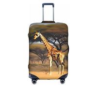 MyPiky Africa Giraffe Majestic Tree Print Luggage Cover Suitcase Protector Travel Suitcase Cover For Kid And Adult Fits 18-32 Inch, White, M