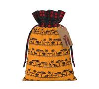 MyPiky African Animals Print Drawstring Christmas Gift Bags Gift Wrap Bags Candy Storage Bag Reusable 4.7x6.9 Inch Party