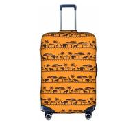 MyPiky African Animals Print Luggage Cover Suitcase Protector Travel Suitcase Cover For Kid And Adult Fits 18-32 Inch, White, M