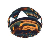 MyPiky African Ethnic Pattern Print Shower Cap,Elastic And Reusable Bath Hair Hat For Long Hair,Large Waterproof Shower Bonnet,For Women Men Kids