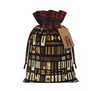 MyPiky African Mud Cloth Tribal Print Christmas Drawstring Gift Bags,Drawstring Bag,Xmas Christmas Bags Party Storage Bags Reusable