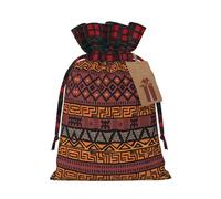MyPiky African Mud Cloth Tribal Print Christmas Drawstring Gift Bags,Drawstring Bag,Xmas Christmas Bags Party Storage Bags Reusable
