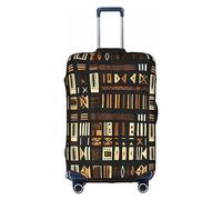 MyPiky African Mud Cloth Tribal Print Luggage Cover Suitcase Protector Travel Suitcase Cover For Kid And Adult Fits 18-32 Inch, White, M