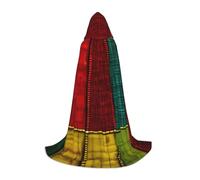 MyPiky African Style Patchwork 1 Print Unisex Hooded Comfortable Cloak Gothic Halloween Cosplay Carnival Vampire Themes, Black, Medium