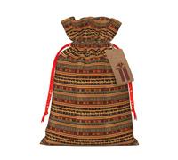 MyPiky African Weaving Printing Christmas Drawstring Gift Bag For Xmas Birthday Holiday Party Presents Favors Bags