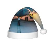 MyPiky Aircraft Plane At Sunsets Print Christmas Elf 13.8in Hat For Santa Xmas Holiday Festive Party Gift Decorations