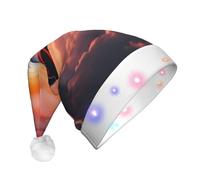 MyPiky Airplane Sunsets Sky Print Christmas Led Hat For Men And Women Festive Halloween New Year Party Accessory