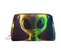 MyPiky Alien Planet Print Cosmetic Bags,Leather Makeup Bag Small For Purse,Cosmetic Pouch,Toiletry Clutch For Women Travel, Alien Planet, One Size