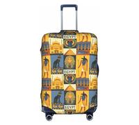 MyPiky Ancient Egypt Tribe Series Print Luggage Cover Suitcase Protector Travel Suitcase Cover For Kid And Adult Fits 18-32 Inch, White, M