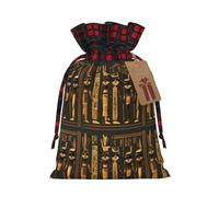 MyPiky Ancient Egyptian Hieroglyph Print Drawstring Christmas Gift Bags Gift Wrap Bags Candy Storage Bag Reusable 4.7x6.9 Inch Party