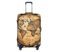 MyPiky Ancient Map World Globe Print Luggage Cover Suitcase Protector Travel Suitcase Cover For Kid And Adult Fits 18-32 Inch, White, XL
