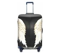 MyPiky Angel Feathers Print Luggage Cover Suitcase Protector Travel Suitcase Cover For Kid And Adult Fits 18-32 Inch, White, L