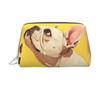 MyPiky Animal Dog French Bulldog Print Cosmetic Bags,Leather Makeup Bag Small For Purse,Cosmetic Pouch,Toiletry Clutch For Women Travel, Animal Dog French Bulldog, One Size