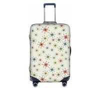 MyPiky Atomic Stars Pattern Print Luggage Cover Suitcase Protector Travel Suitcase Cover For Kid And Adult Fits 18-32 Inch, White, S