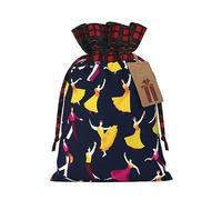 MyPiky Ballroom Dance Small Pattern Print Christmas Drawstring Gift Bags,Drawstring Bag,Xmas Christmas Bags Party Storage Bags Reusable