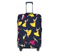 MyPiky Ballroom Dance Small Pattern Print Luggage Cover Suitcase Protector Travel Suitcase Cover For Kid And Adult Fits 18-32 Inch, White, S