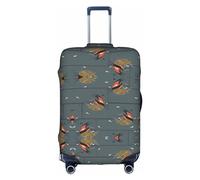 MyPiky Barn Swallow In Graphite Print Luggage Cover Suitcase Protector Travel Suitcase Cover For Kid And Adult Fits 18-32 Inch, White, XL