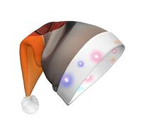 MyPiky Basketball Orange Print Christmas Led Hat For Men And Women Festive Halloween New Year Party Accessory