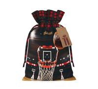 MyPiky Basketball Print Christmas Drawstring Gift Bags,Drawstring Bag,Xmas Christmas Bags Party Storage Bags Reusable